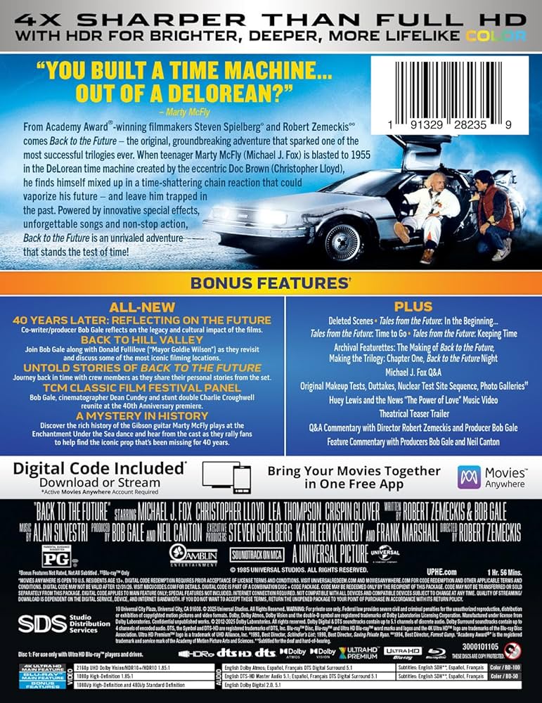 Amazon.com: Back to the Future (Steelbook) : Michael J. Fox
